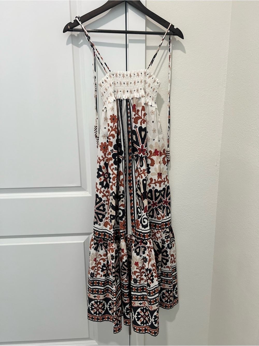 NWT Farm Rio Flower Fan Tapestry Midi Dress